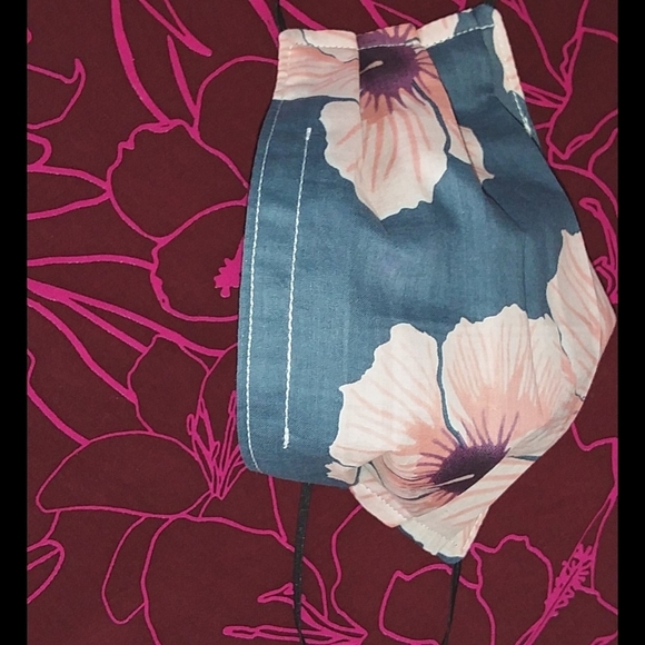 Acacia Hibiscus custom cloth face mask blue pink swimwear OS - Picture 6 of 7
